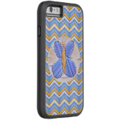 Blue Butterfly Chevron Case-Mate iPhone Case (Achterkant/Rechts)