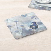 Blue Butterfly Coaster Kartonnen Onderzetters (Gebogen)