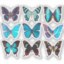 Blue Butterfly Collectie 4-inch vinylSticker