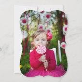 Blue Butterfly Cupcake Girl Birthday Party Invite Kaart (Achterkant)