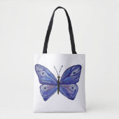 Blue Butterfly Custom All-Over-Print Canvas tas (Voorkant)