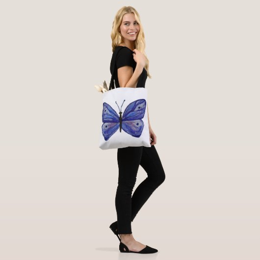 Blue Butterfly Custom All-Over-Print Canvas tas (Op model)