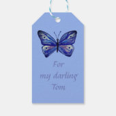 Blue Butterfly Custom Gift Labels Cadeaulabel (Achterkant)