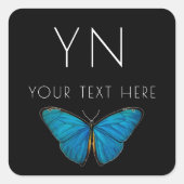 BLUE BUTTERFLY CUSTOM NAME STICKER (Voorkant)