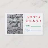 Blue Butterfly Custom Photo Calling Playdate Kaart Contactkaartje (Achterkant)