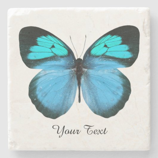 Blue Butterfly Custom Stone Onderzetter (Voorkant)