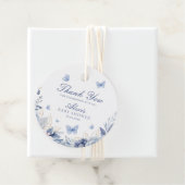 Blue Butterfly Dank je jongen Baby shower Bedankjes Labels (In situ)