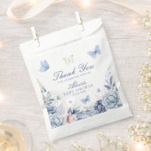Blue Butterfly Dank je jongen Baby shower Bedankzakje (Geknipt)