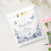 Blue Butterfly Dank je jongen Baby shower Bedankzakje (Gezegeld)