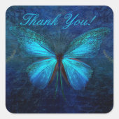 Blue Butterfly Dank u Sticker (Voorkant)