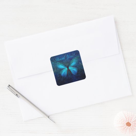 Blue Butterfly Dank u Sticker (Envelop)