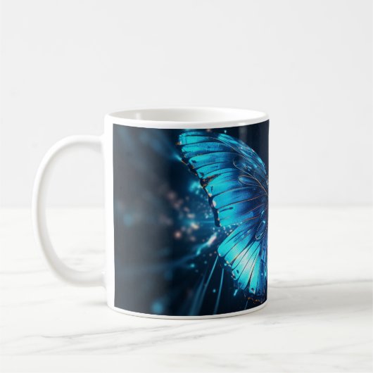 Blue Butterfly Design Keramische Mok (Links)