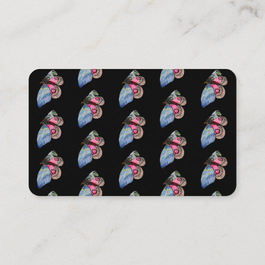 Blue Butterfly Digitale Kunst Visitekaartje (Achterkant)