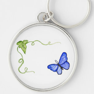 Blue Butterfly en Green Vine Sleutelhanger Charms