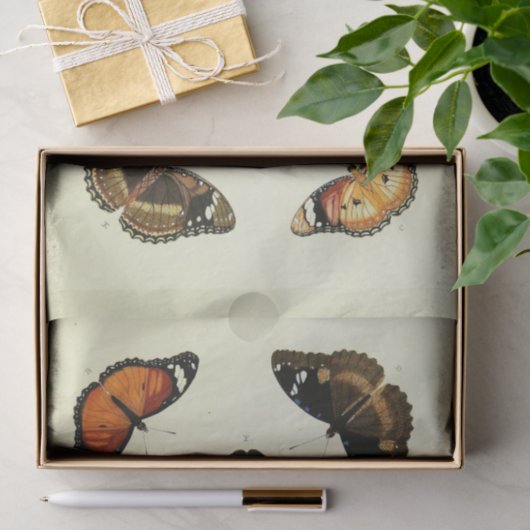 Blue Butterfly Ephemera Decoupage Script T Tissuepapier (Geschenk)