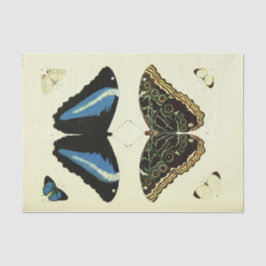 Blue Butterfly Ephemera Decoupage Script Tissuepapier