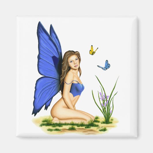"Blue Butterfly Fairy" Magneten (Voorkant)