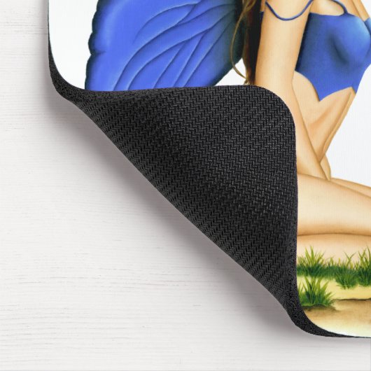"Blue Butterfly Fairy" Mousepad Muismat (Hoek)