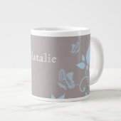 Blue Butterfly Floral Jumbo Mok (Voorkant rechts)