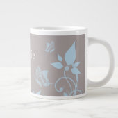 Blue Butterfly Floral Jumbo Mok (Rechts)