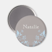 Blue Butterfly Floral Magnet (Voorkant / Achterkant)