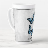 Blue Butterfly Floral Personal latte Mok (Linkerhoek)