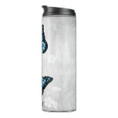 Blue Butterfly Floral Personalized Thermal Tumbler Thermosbeker (Geroteerd rechts)