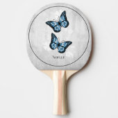 Blue Butterfly Floral Ping Pong Paddle Tafeltennisbatje (Voorkant)