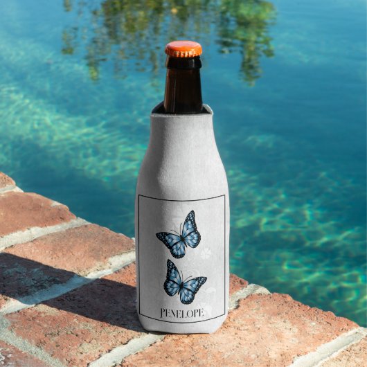 Blue Butterfly Floral Specialized Bottle Cooler (Insitu Zwembad)