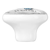 Blue Butterfly Floral Specialized Ceramic Knob. Keramische Knop (Zijkant)