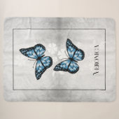 Blue Butterfly Floral Specialized Sherpa Blanket Deken (Voorkant (horizontaal))
