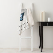 Blue Butterfly Floral Specialized Sherpa Blanket Sherpa Deken (In situ)