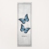 Blue Butterfly Floral Yoga Mat (Voorkant)