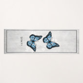 Blue Butterfly Floral Yoga Mat (Voorkant (horizontaal))