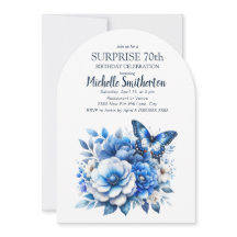 Blue Butterfly Flowers Arch Surprise 70ste verjaar