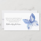 Blue Butterfly Funeral Bedankkaart (Voorkant)