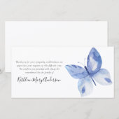 Blue Butterfly Funeral Bedankkaart (Voorkant / Achterkant)