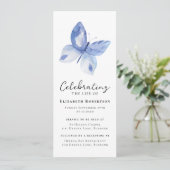 Blue Butterfly Funeral Digital Eviet Kaart (Staand voorkant)