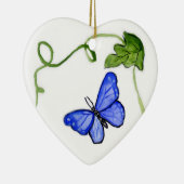 Blue Butterfly Garden Art Custom Ornament Pendant (Rechts)
