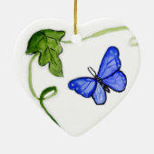 Blue Butterfly Garden Art Custom Ornament Pendant (Achterkant)