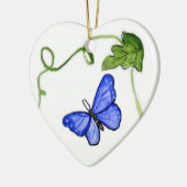 Blue Butterfly Garden Art Custom Ornament Pendant (Links)