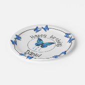 Blue Butterfly Garden Birthday Party Paper Bord (Gekanteld)