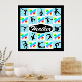 BLUE BUTTERFLY GEPERSONALISEERD GYMNASTIEK POSTER (Keuken)
