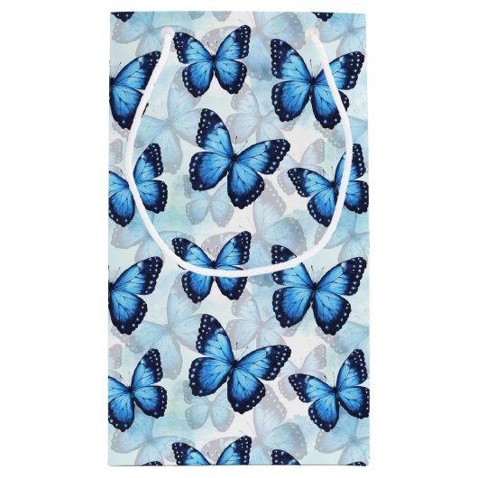 Blue Butterfly Gift Bag Klein Cadeauzakje (Achterkant)