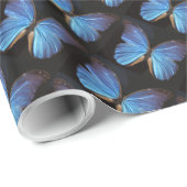 Blue Butterfly Gift Wrapping Paper Cadeaupapier (Rol Hoek)