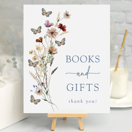 Blue Butterfly Gifts Baby shower Poster