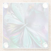 Blue Butterfly Glazen Onderzetter (Achterkant)