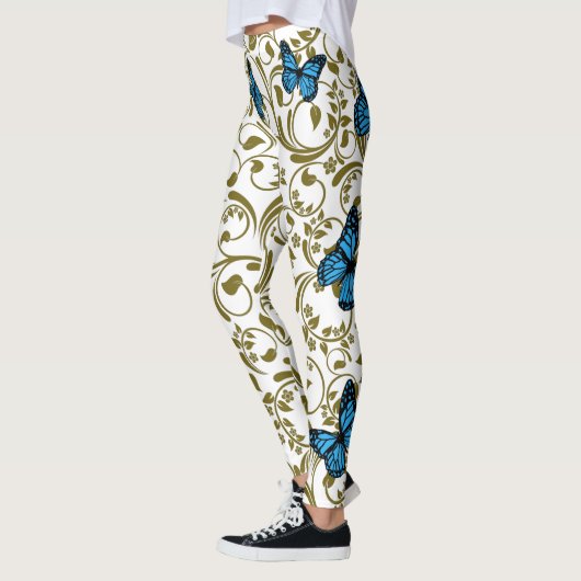 Blue butterfly gold garden leggings (Links)