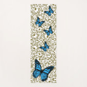 Blue butterfly gold garden yogamat (Voorkant)