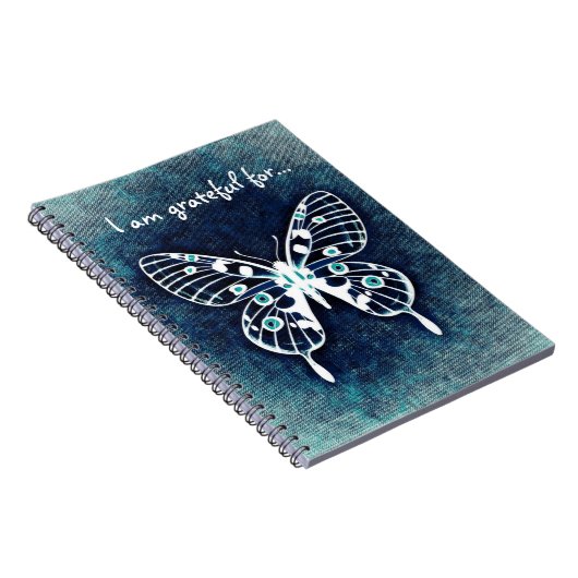 Blue Butterfly Gratitude Journal Notitieboek (Rechterzijde)
